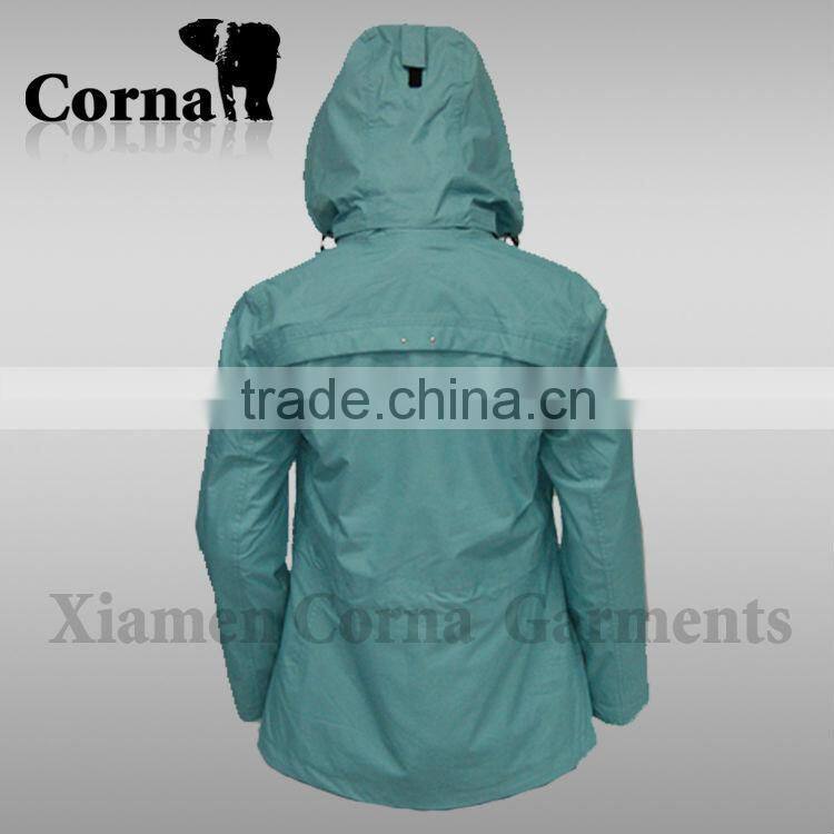 women blue waterproof winter riding jacket