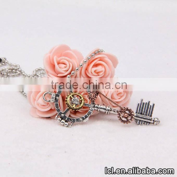 Key shaped designer necklace, wholesale steampunk vintage necklace