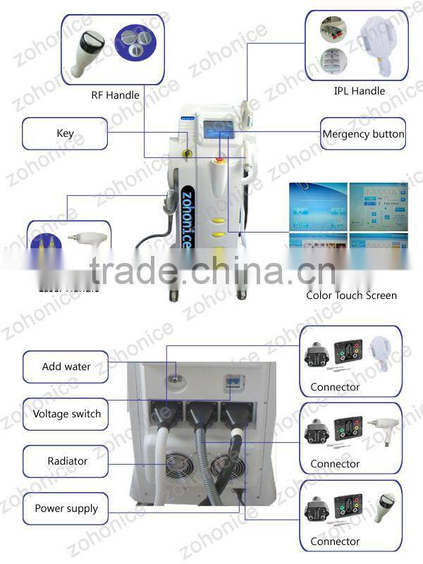 E8B-Eldora 3in1 multifunctional beauty machine E-light+Laser hair removal laser