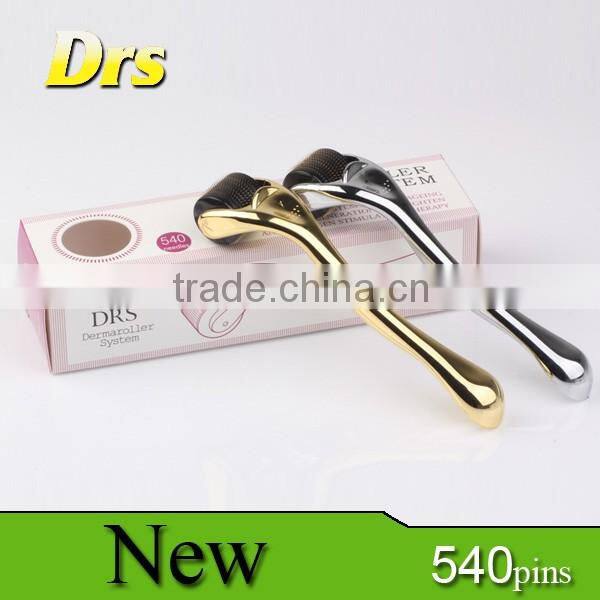 540 Microneedle 1.0 mm Derma Roller Dermaroller Micro Needle Therapy Skin Golden Handle