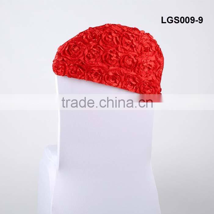 wholesale red polyester rosette chair sash
