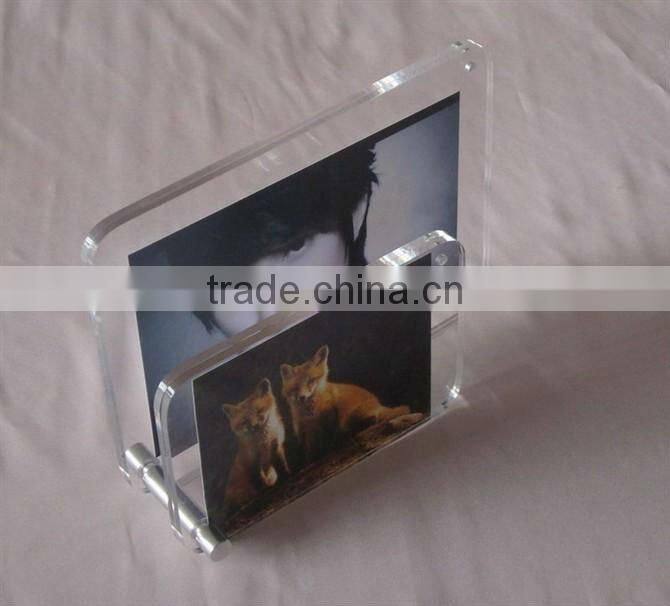 full view acrylic picture frame with brochure holder