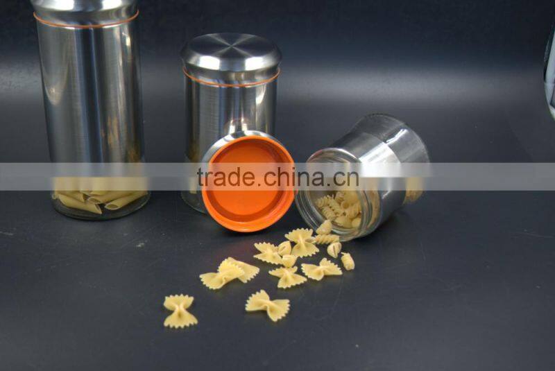 stainless steel cover glass canister