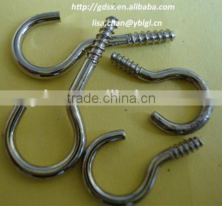 Dongguan fastener manufacturer decorative metal hooks/various screw hook/SS304 metal loop hook