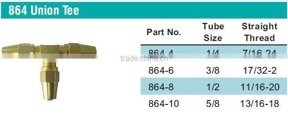 864 Union Tee,Air Brake Fittings for Copper Tube,Brass valve
