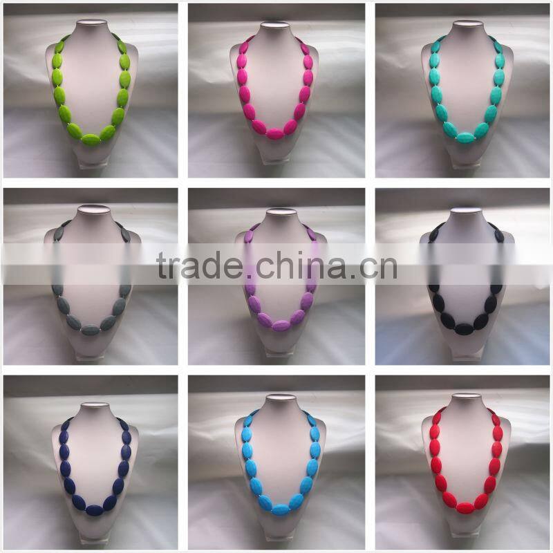 Baby&Mom Bead Silicone Necklace Teething/Nursing/Sensory Free Ship
