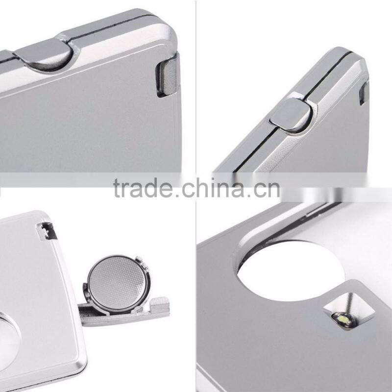 Credit Card 88*57*9mm Led Magnifier loupe with light Leather Case Brand New magnifying glass lupa lupa com luz lupa deaumento