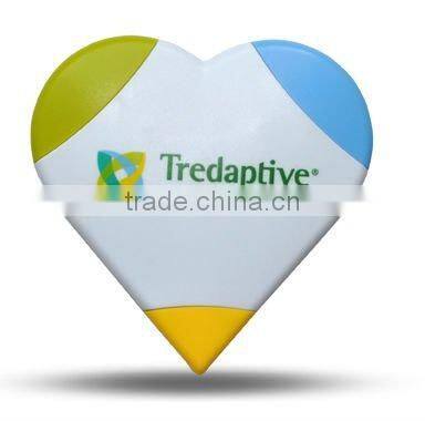 3 in 1 fluorescent heart shaped beautiful love highlighter promotional gift/fancy 3in1 highlighter/multi colored highlighter pen