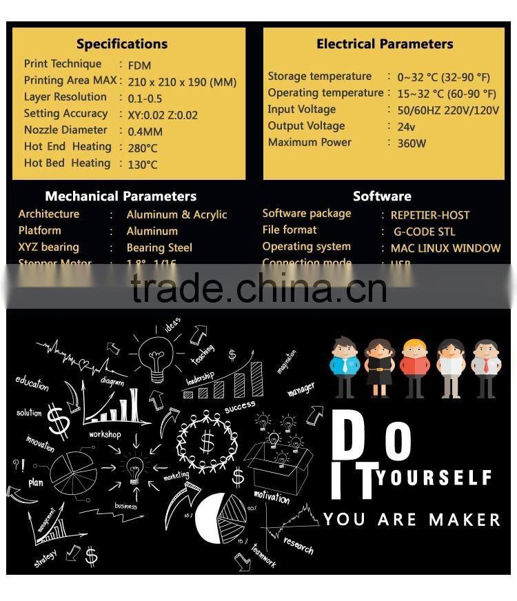 2016 New Hot Reprap DIY Semi Assembled 3D Printer Prusa I4 Prusa I3 Plus 2020 Aluminum Frame Linear Guide Rail for XZY Axis