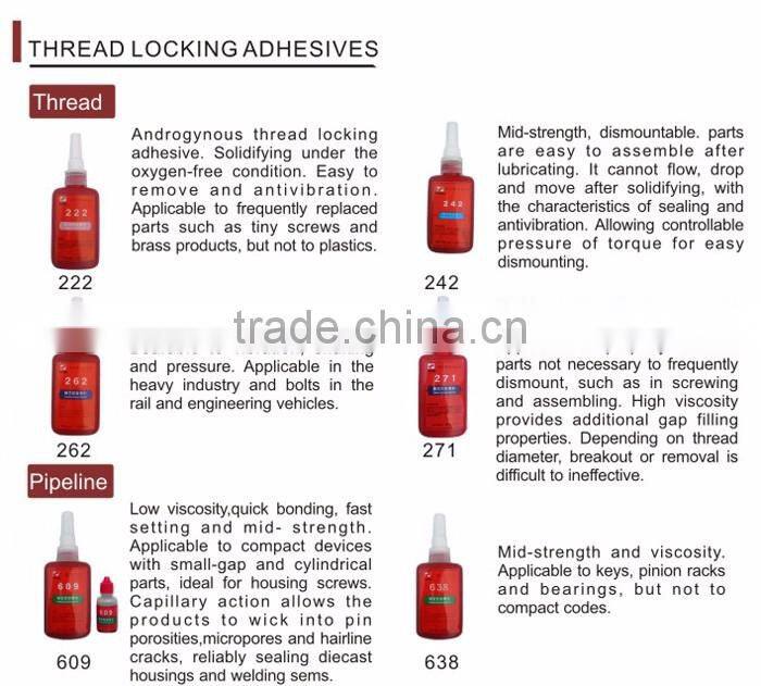anaerobic adhesives for thread locking glue thread seal tape liquid