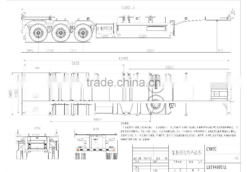 High quality 3 axle 40FT container carrier chassis trailer for sale