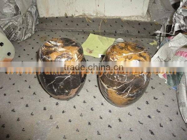 NATURAL STONE BLACK AND GOLD MARBLE URNS