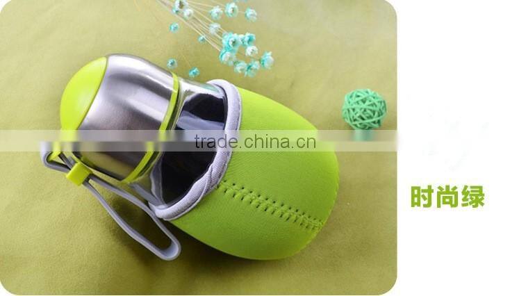 wholesale Creative big belly penguins cup glass cup diving silicone strap Penguin tea glass