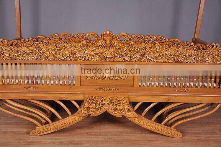 Thailand Style Wood Carved Long Chair, Southeast Furniture Exquisite Handcarving Leisure Sofa Chair (BF01-X1169)
