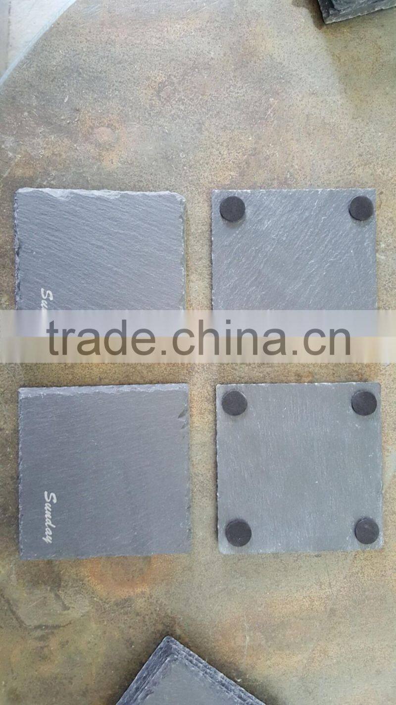 heart shape black slate tray