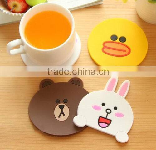 Silicone Cup Mat Tea Coster/rubber mat drink costers for home