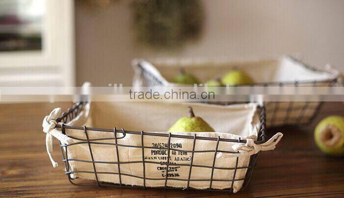 handmade wire kitchen storage basket wire basket with liner