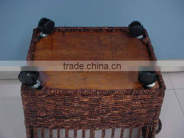 cheap personal Wicker shopping cart with 2 wheels wicker shopping baskets with wheels