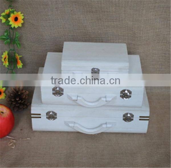 Rectangular natural small wooden storage baskets with sliding lids