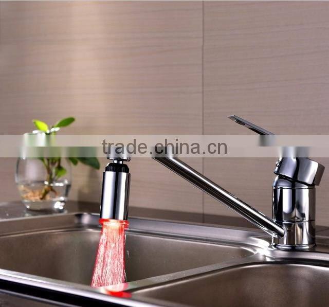 Temperature Automatic Control LED Copper Bubble Color Changing LED Faucet Light Spout, Kitchen Basin LED Faucet For Wholesale