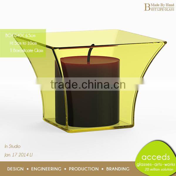 Hot Selling OEM/ODM Borosilicate Clear Glass Candle Holder