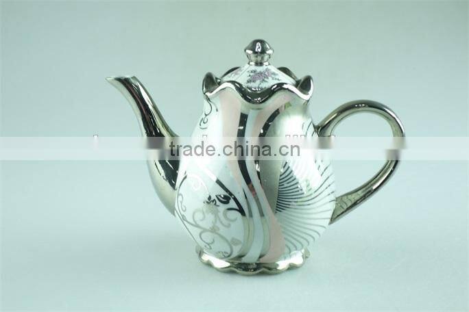 Siliver chromed Porcelain Teapot with lid, 800 ml water pots&kettles Chaozhou Stock