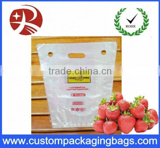 PP Portable the perforation grape packaging bag for supermarket