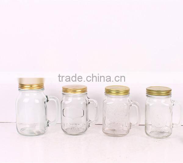 wholesale glass mason jar with handle, glass mason jar with straw