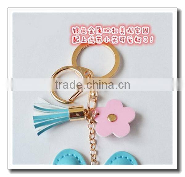 Cute Rabbit design Tassel Leather Keyring