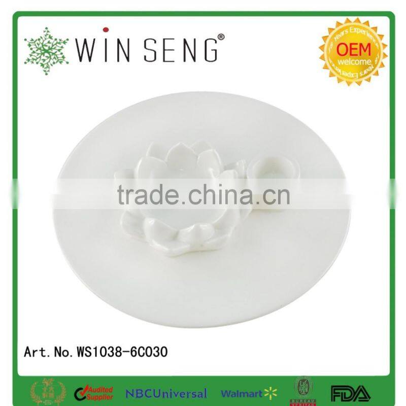 ceramic white porcelain "lotus" egg tray, egg holder, egg dish, egg plate