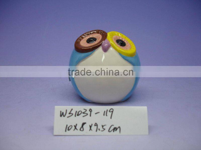 Custom Ceramic Owl Shaped Money Bank for Kid