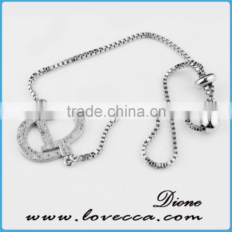 White gold plated wedding jewelry bracelet bridesmaid gift micro pave zircon jewelry bracelet