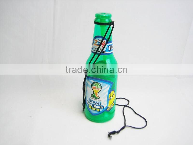 Wholesale beer bottle shaped soccer horn Plastic bottle horn