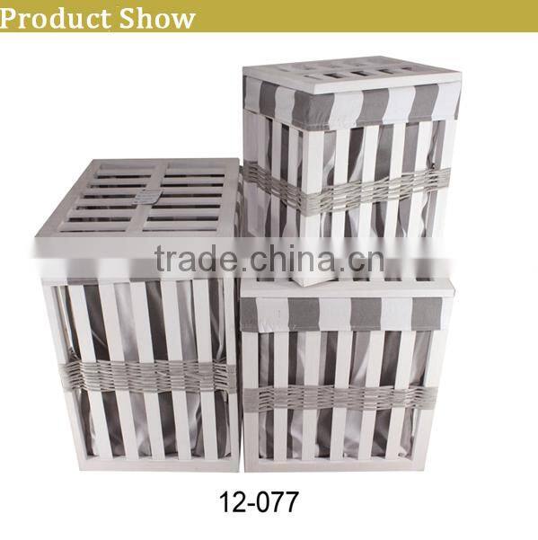 wooden box for dirty clothes