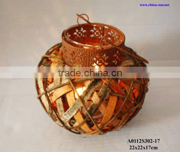 hanging birch candle lanterns