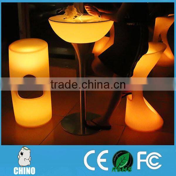 Factory directly sale 60*60*110cm LED Cocktail table with Remote