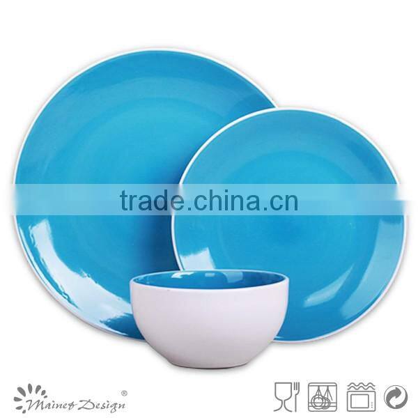 bicolor pink 16pcs dinnerware set fashion round solid color