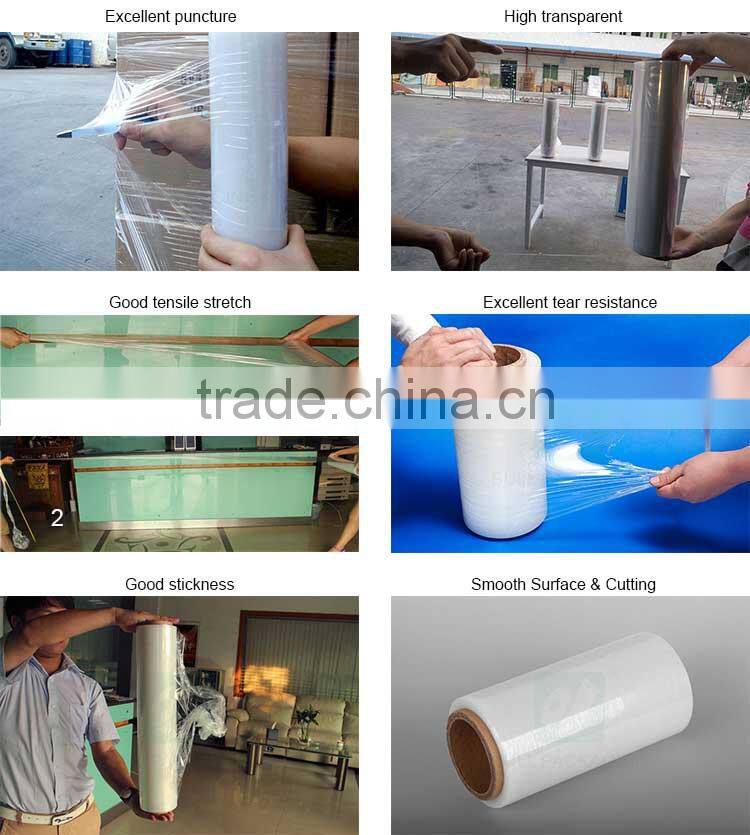 hand stretch film wrap with colorful and high tensile strength