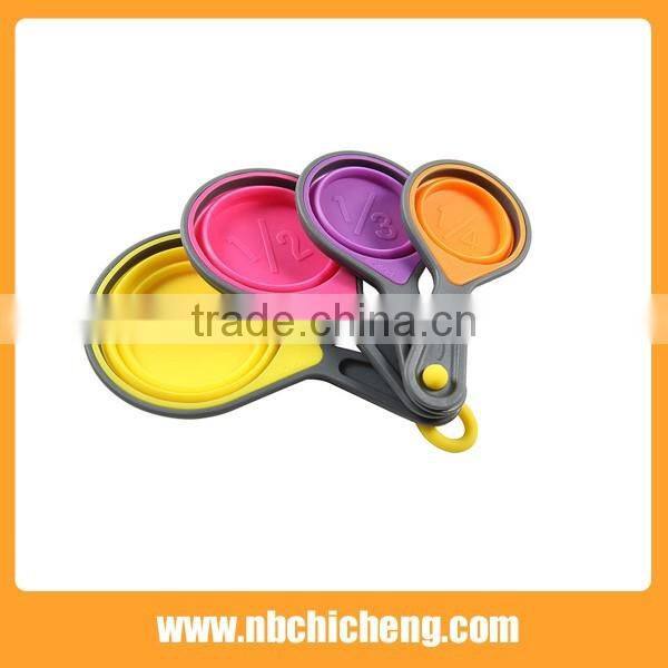 4-pc set Silicone Foldable Measuring Spoon Measuring Cup Baking Silica Gel Soft Measuring Cup