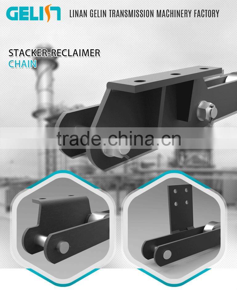 Doube pitch large size conveyor chain for stacker reclaimer