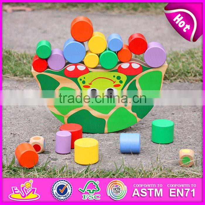 Cute squirrel balance beam educational wooden balance blocks toy for kids W13D091