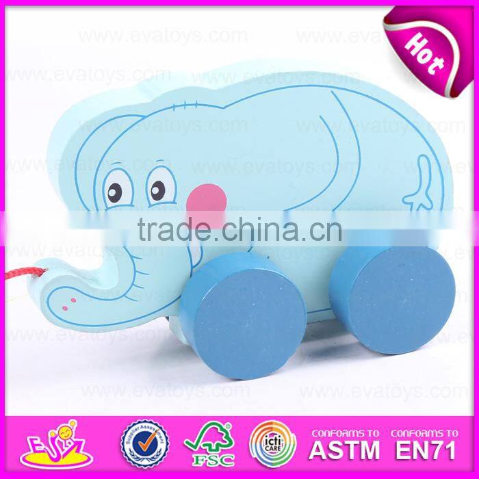 2016 hot sale Wooden Lovely Cow Pull Along Toy,popular Cute wooden cow shape toy,wholesale cheap kid wooden animal toy W05B067