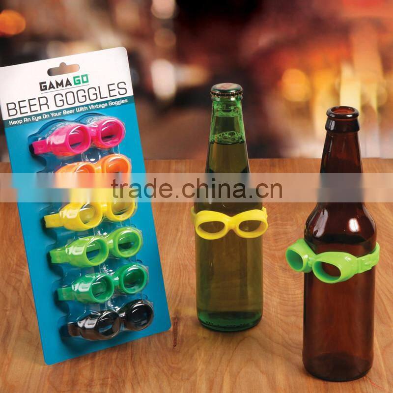 Set of 6 Beer Bottle Bands Drinks Markers