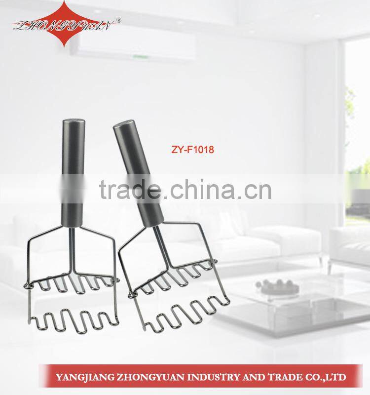 High quality stainless steel potato masher with rubber handle