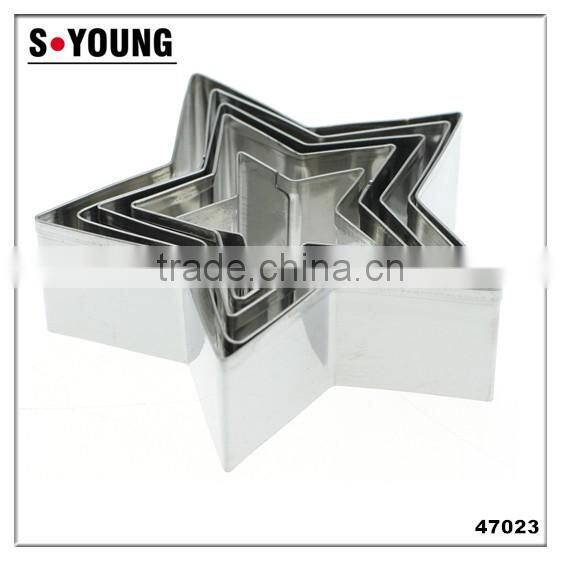 47023 6pcs five star shape stainless steel cookie cutter set