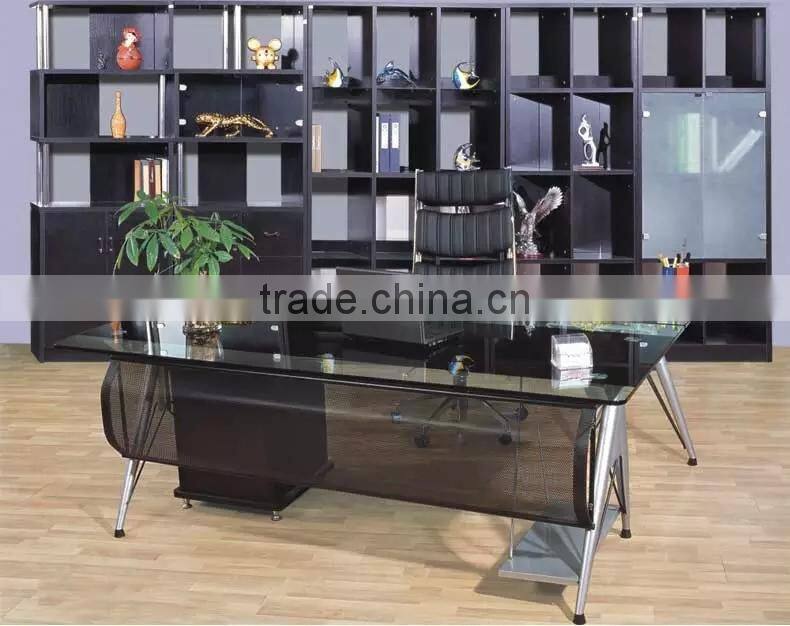 tempered glass desk,glass desk partition,modern glass steel office desk