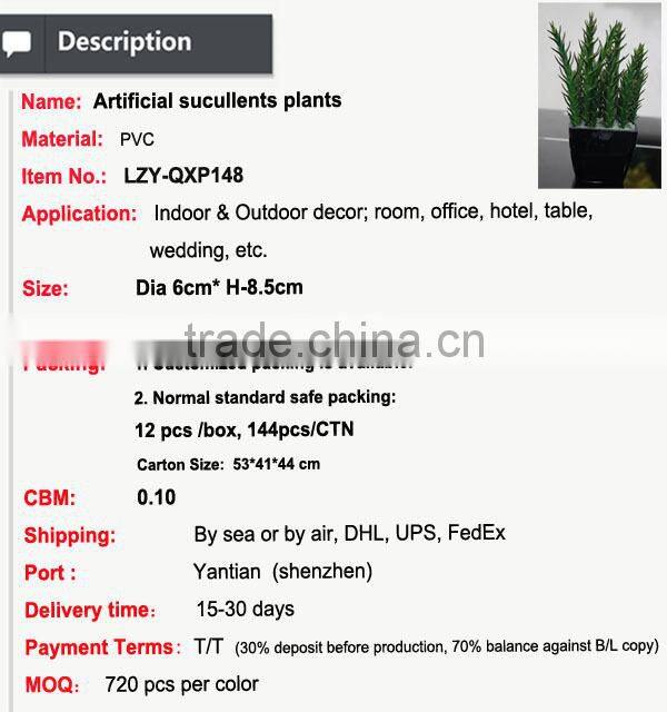 Artificial wholesale potted succulent plants smalll plants mini succulent