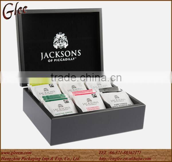 french tea box storage 6 six compartment wooden tea chest