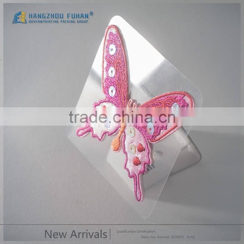 Custom Garment Butterfly Sequin Embroidery Badges