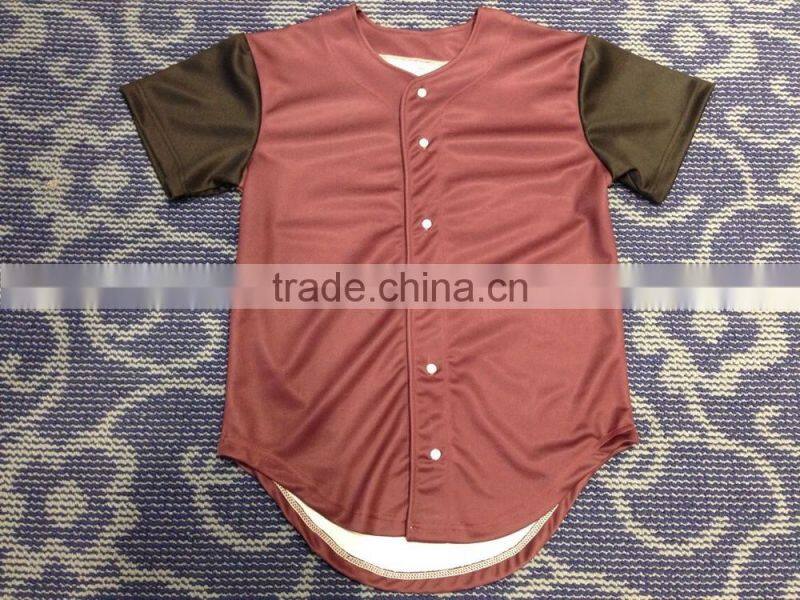 Hongen apparel cheap sports baseball buttons shirt baseball jersey wholesale